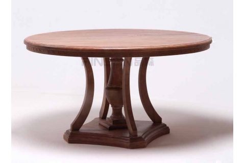歐式復古實木圓桌