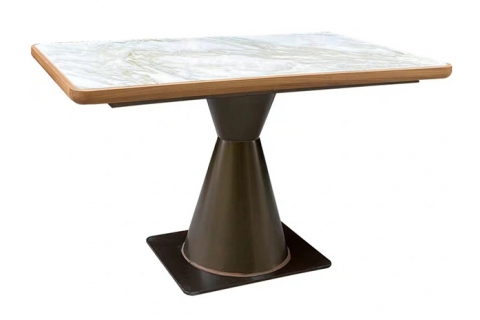 新中式現代實木包邊大理石餐桌