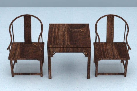 茶館茶樓會議室洽談休閑中式實木小方桌椅子組合