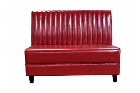 紅色豎紋軟包餐桌椅卡座沙發