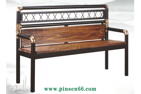 鐵藝管式實木美式loft復古卡座沙發餐桌椅